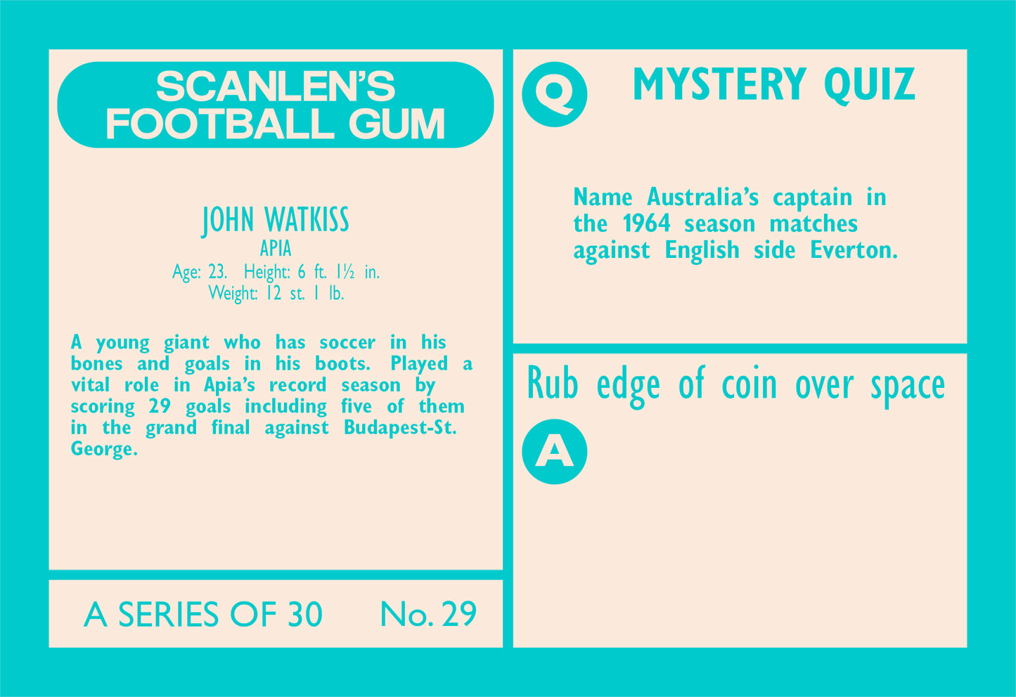 Scanlen's Football Gum & Cards 1965 T-shirt